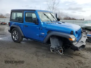 2021 Jeep Wrangler Sport S with VIN 1C4GJXAG2MW762104, listed as a Copart auction lot 46620845 with 56,799 mi miles and Salvage Title. Bid and sale history available at DreamBid. Image 4.