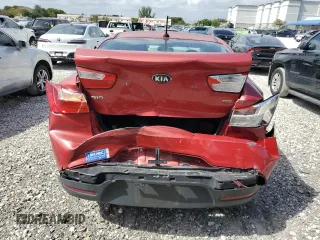 2015 Kia Rio LX with VIN KNADM4A37F6437017, listed as a Copart auction lot 50953015 with 95,341 mi miles and Salvage Title. Bid and sale history available at carsss.com. Image 6.