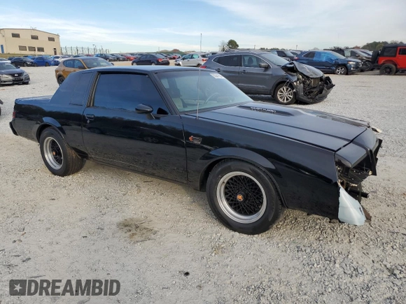 1987 Buick Regal with VIN 1G4GJ1174HP443571, listed as a Copart auction lot 83341634 with 53,709 mi miles and Salvage Title. Bid and sale history available at DreamBid. Image 4.