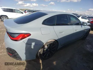 2023 BMW i4 M50 with VIN WBY33AW05PFR07737, listed as a Copart auction lot 44055154 with 9,252 mi miles and Salvage Title. Bid and sale history available at carsss.com. Image 3.