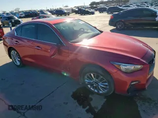 2022 Infiniti Q50 Luxe with VIN JN1EV7BP8NM310457, listed as a Copart auction lot 47611855 with 22,353 mi miles and Salvage Title. Bid and sale history available at DreamBid. Image 4.