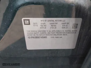 2014 Chevrolet Cruze ECO with VIN 1G1PH5SB5E7439480, listed as a IAAI auction lot 41680539 with 105,890 mi miles. Bid and sale history available at carsss.com. Image 9.