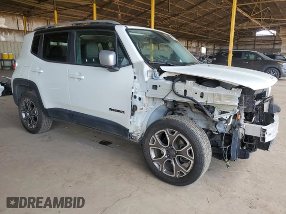 2017 Jeep Renegade Limited with VIN ZACCJBDB9HPF78962, listed as a Copart auction lot 62707325 with 78,032 mi miles and Salvage title. Bid and sale history available at DreamBid. Image 4.