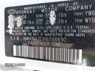 2017 Genesis G80 3.8L z VIN KMHGN4JEXHU166690, wystawiony jako IAAI lot #42322211 z przebiegiem 111 599 mil mil oraz . Historia ofert i sprzedaży dostępna na DreamBid. Obrazek 9.