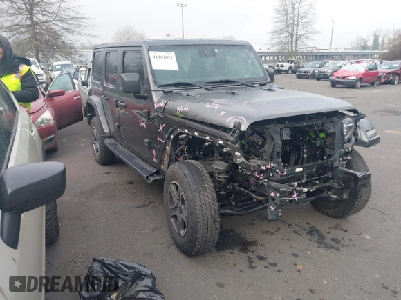 2021 Jeep Wrangler Unlimited Sahara z VIN 1C4JJXP68MW745098, wystawiony jako IAAI lot #41461092 z przebiegiem 36 410 mil mil oraz . Historia ofert i sprzedaży dostępna na DreamBid. Obrazek 1.