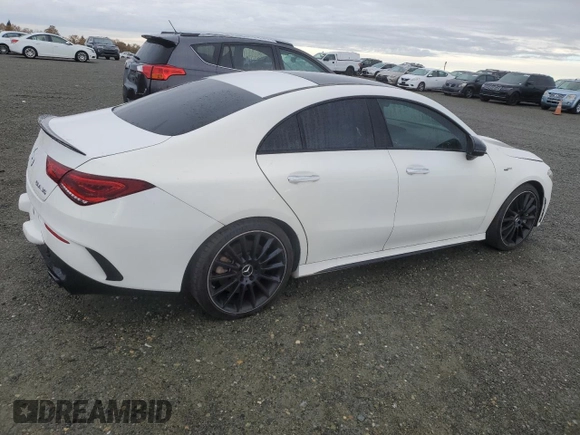 2021 Mercedes-Benz CLA with VIN W1K5J5BBXMN153188, listed as a Copart auction lot 81859544 with 56,012 mi miles and Salvage Title. Bid and sale history available at carsss.com. Image 3.