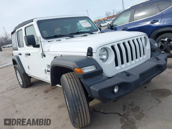 2022 Jeep Wrangler Unlimited Sport with VIN 1C4HJXDG9NW195083, listed as a IAAI auction lot 41515229 with 44,445 mi miles and . Bid and sale history available at DreamBid. Image 1.