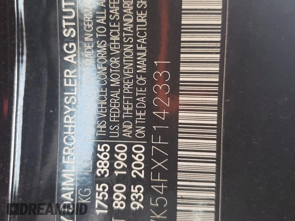 2007 Mercedes-Benz SLK 280 с VIN WDBWK54FX7F142331, выставлен на аукционе Copart как лот 62228125 с пробегом 84 643 миль миль и Списание • Salvage title. История ставок и продаж доступна на DreamBid. Изображение 12.
