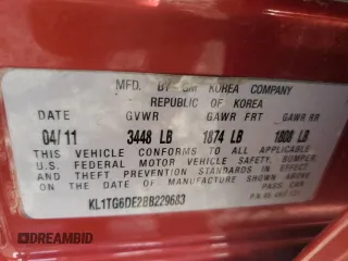 2011 Chevrolet Aveo 2LT z VIN KL1TG6DE2BB229683, wystawiony jako Copart lot #42957805 z przebiegiem 168 133 mil mil oraz Czysty tytuł • Clean title. Historia ofert i sprzedaży dostępna na DreamBid. Obrazek 12.