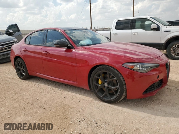 2020 Alfa Romeo Giulia with VIN ZARFAMAN7L7638353, listed as a Copart auction lot 54167255 with Not provided miles and Salvage title. Bid and sale history available at DreamBid. Image 4.