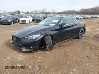 2021 Infiniti Q60 Red Sport 400 with VIN JN1FV7LL4MM560101, listed as a IAAI auction lot 41459579 with 29,340 mi miles and . Bid and sale history available at DreamBid. Image 2.