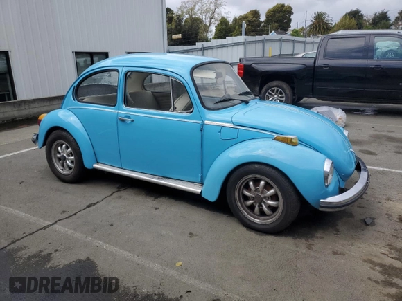 1973 Volkswagen Beetle with VIN 1332519606, listed as a Copart auction lot 50725285 with 45,149 mi miles and Salvage Title. Bid and sale history available at DreamBid. Image 4.