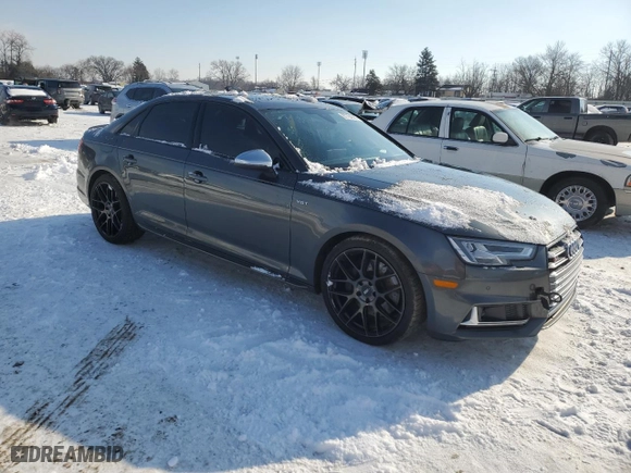 2018 Audi S4 Prestige with VIN WAUC4AF44JA127683, listed as a Copart auction lot 87794065 with 95,729 mi miles and Salvage Title. Bid and sale history available at carsss.com. Image 4.