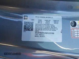 2022 Chevrolet Camaro 1LT with VIN 1G1FB1RS4N0123766, listed as a Copart auction lot 81316664 with 43,075 mi miles and Salvage Title. Bid and sale history available at carsss.com. Image 14.