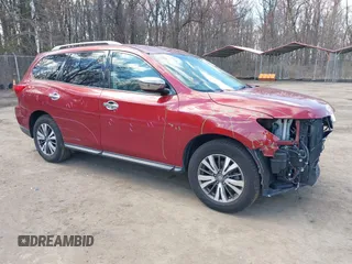2017 Nissan Pathfinder SV z VIN 5N1DR2MN9HC665042, wystawiony jako IAAI lot #41869485 z przebiegiem 117 384 mil mil oraz . Historia ofert i sprzedaży dostępna na DreamBid. Obrazek 1.