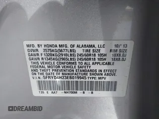 2014 Acura MDX with VIN 5FRYD4H23EB019945, listed as a IAAI auction lot 41775061 with 165,750 mi miles. Bid and sale history available at carsss.com. Image 9.