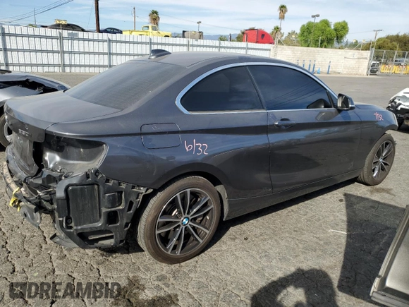 2021 BMW 2 Series 230i with VIN WBA2J1C09M7J04813, listed as a Copart auction lot 76960764 with 49,225 mi miles and Salvage Title. Bid and sale history available at carsss.com. Image 3.