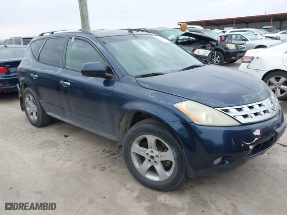 2003 Nissan Murano SL with VIN JN8AZ08T83W104170, listed as a IAAI auction lot 41576161 with 165,328 mi miles. Bid and sale history available at carsss.com. Image 1.