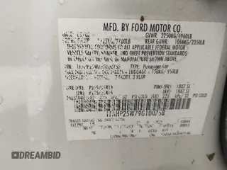 2009 Ford Taurus Limited z VIN 1FAHP25W79G100758, wystawiony jako IAAI lot #41666518 z przebiegiem 144 098 mil mil oraz . Historia ofert i sprzedaży dostępna na DreamBid. Obrazek 9.