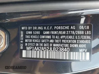 2018 Porsche Macan with VIN WP1AA2A52JLB23840, listed as a IAAI auction lot 42472844 with 53,368 mi miles and . Bid and sale history available at DreamBid. Image 9.
