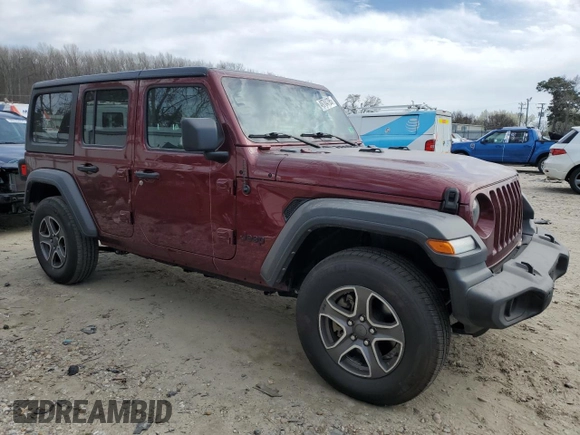 2022 Jeep Wrangler Unlimited Sport S with VIN 1C4HJXDG5NW120932, listed as a Copart auction lot 49704795 with 60,514 mi miles and Salvage Title. Bid and sale history available at DreamBid. Image 4.