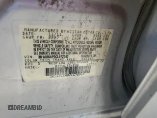 2012 Nissan Sentra S with VIN 3N1AB6AP0CL672342, listed as a Copart auction lot 55215965 with Not provided miles and Salvage title. Bid and sale history available at DreamBid. Image 12.