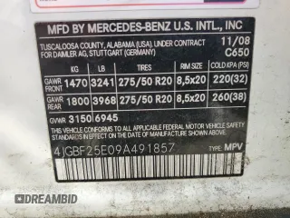 2009 Mercedes-Benz GL-Class 3.0L BlueTEC with VIN 4JGBF25E09A491857, listed as a Copart auction lot 77693274 with 224,797 mi miles and Salvage Title. Bid and sale history available at carsss.com. Image 13.