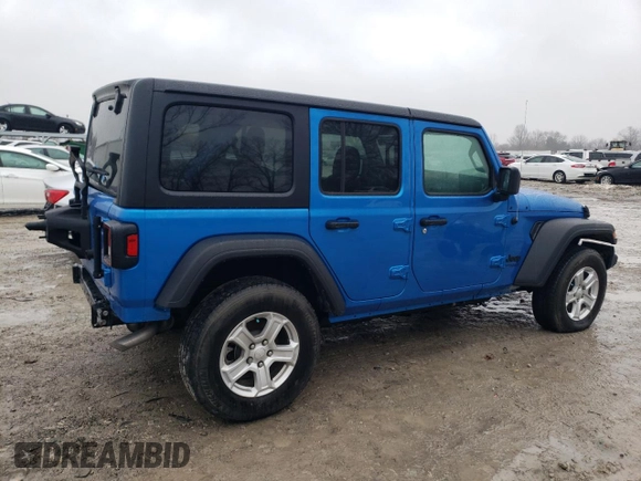 2022 Jeep Wrangler Unlimited Sport S with VIN 1C4HJXDG5NW168740, listed as a Copart auction lot 89067635 with 25,646 mi miles and Salvage Title. Bid and sale history available at carsss.com. Image 3.