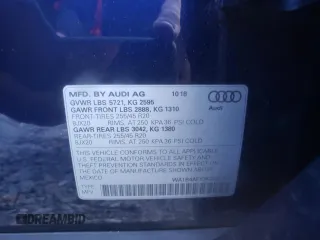 2019 Audi SQ5 Premium Plus with VIN WA1B4AFY3K2007154, listed as a Copart auction lot 82183923 with 76,753 mi miles and . Bid and sale history available at DreamBid. Image 12.