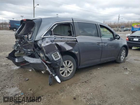 2014 Honda Odyssey EX with VIN 5FNRL5H40EB054748, listed as a Copart auction lot 46794555 with 135,095 mi miles and Salvage Title. Bid and sale history available at carsss.com. Image 3.