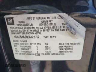 2006 Chevrolet TrailBlazer LS with VIN 1GNES16S066128752, listed as a IAAI auction lot 41830619 with 182,729 mi miles. Bid and sale history available at carsss.com. Image 9.