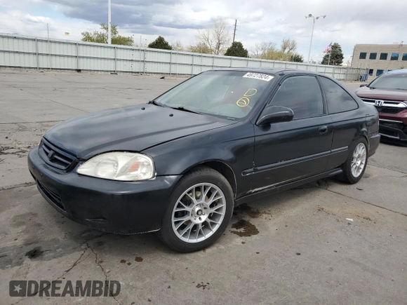 1999 Honda Civic EX with VIN 1HGEJ8145XL026087, listed as a Copart auction lot 49727824 with 118,833 mi miles and Salvage Title. Bid and sale history available at carsss.com. Image 1.