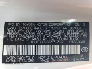 2013 Toyota Yaris L with VIN JTDJTUD30DD572322, listed as a Copart auction lot 47873475 with 77,441 mi miles and Salvage Title. Bid and sale history available at carsss.com. Image 12.