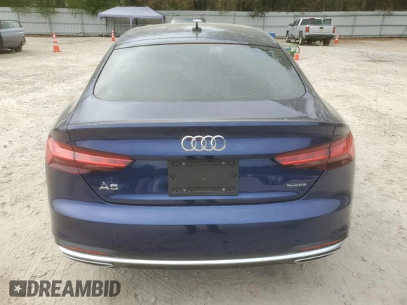2021 Audi A5 Sportback Premium Plus with VIN WAUCBCF52MA015186, listed as a Copart auction lot 41383044 with 26,020 mi miles. Bid and sale history available at carsss.com. Image 6.