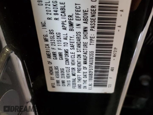 2015 Acura TLX V6 Tech with VIN 19UUB2F51FA006355, listed as a Copart auction lot 50694625 with 70,174 mi miles and Salvage Title. Bid and sale history available at carsss.com. Image 12.