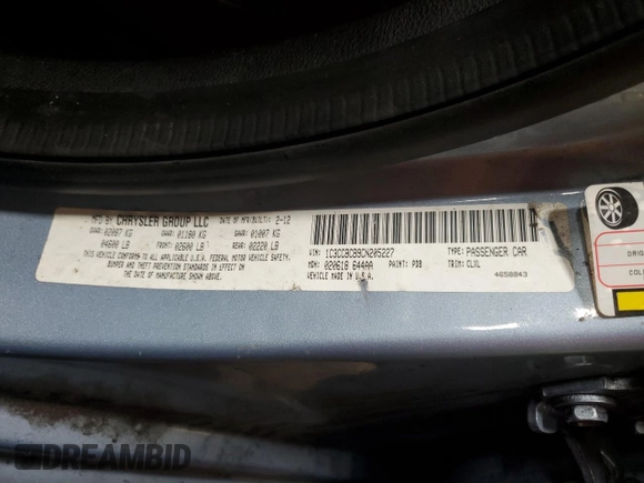 2012 Chrysler 200 Limited with VIN 1C3CCBCB9CN205227, listed as a Copart auction lot 43026755 with 171,943 mi miles and Salvage Title. Bid and sale history available at DreamBid. Image 14.