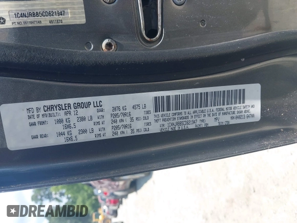 2012 Jeep Patriot Sport с VIN 1C4NJRBB5CD621947, выставлен на аукционе IAAI как лот 42587904 с пробегом 113 742 миль миль и . История ставок и продаж доступна на DreamBid. Изображение 9.