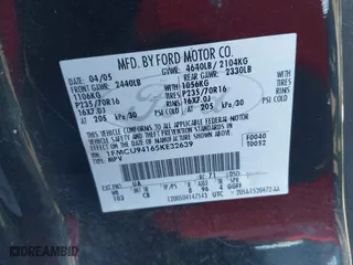 2005 Ford Escape Limited with VIN 1FMCU94165KE32639, listed as a IAAI auction lot 41960732 with 204,979 mi miles. Bid and sale history available at carsss.com. Image 9.