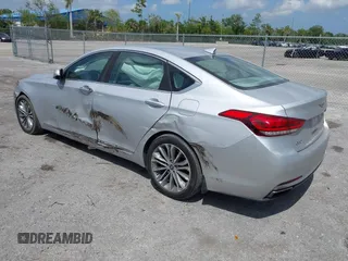 2017 Genesis G80 3.8L z VIN KMHGN4JE5HU194946, wystawiony jako IAAI lot #42108731 z przebiegiem 155 495 mil mil oraz . Historia ofert i sprzedaży dostępna na DreamBid. Obrazek 3.