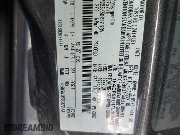 2015 Ford C-Max SE z VIN 1FADP5AU1FL109463, wystawiony jako Copart lot #54939965 z przebiegiem 98 273 mil mil oraz Szkoda całkowita • Salvage title. Historia ofert i sprzedaży dostępna na DreamBid. Obrazek 12.