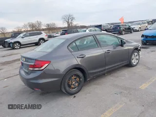 2015 Honda Civic Sedan LX with VIN 19XFB2F59FE258410, listed as a IAAI auction lot 41846497 with 204,917 mi miles. Bid and sale history available at carsss.com. Image 4.