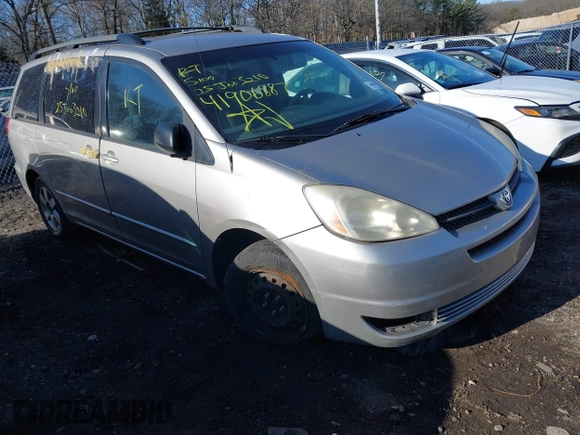 2005 Toyota Sienna CE with VIN 5TDZA23CX5S273294, listed as a IAAI auction lot 41906887 with 999,999 mi miles. Bid and sale history available at carsss.com. Image 1.
