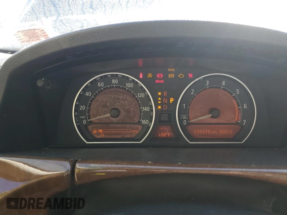 2003 BMW 7 Series 745Li with VIN WBAGN63453DR08973, listed as a Copart auction lot 75777224 with 150,370 mi miles and Salvage Title. Bid and sale history available at carsss.com. Image 9.