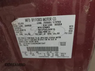 2005 Ford F-150 XLT with VIN 1FTPW12585KD81247, listed as a IAAI auction lot 42217069 with 185,032 mi miles and . Bid and sale history available at DreamBid. Image 9.