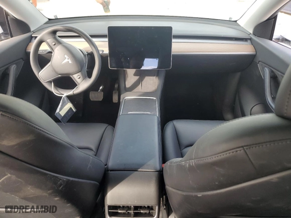2021 Tesla Model Y Long Range with VIN 5YJYGDEEXMF299515, listed as a Copart auction lot 51978555 with 30,459 mi miles and Salvage Title. Bid and sale history available at carsss.com. Image 8.