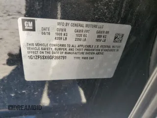 2016 Chevrolet Malibu LT with VIN 1G1ZF5SX6GF268791, listed as a Copart auction lot 47961315 with 117,260 mi miles and Salvage Title. Bid and sale history available at DreamBid. Image 12.