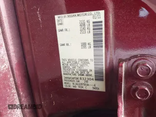 2011 Nissan Maxima SV с VIN 1N4AA5AP1BC832304, выставлен на аукционе IAAI как лот 42524424 с пробегом 37 546 миль миль и . История ставок и продаж доступна на DreamBid. Изображение 9.