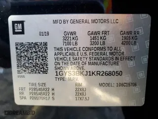 2019 Cadillac Escalade Luxury with VIN 1GYS3BKJ1KR268050, listed as a Copart auction lot 80866924 with 78,078 mi miles and Salvage Title. Bid and sale history available at carsss.com. Image 13.