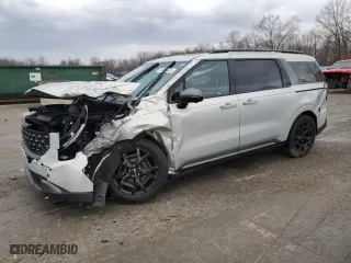 2025 Kia Carnival SX with VIN KNDNE5K34S6464842, listed as a Copart auction lot 49826435 with 11,365 mi miles and Salvage Title. Bid and sale history available at carsss.com. Image 1.