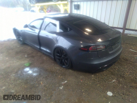 2022 Tesla Model S with VIN 5YJSA1E57NF484158, listed as a IAAI auction lot 41531574 with 16,079 mi miles and . Bid and sale history available at DreamBid. Image 3.